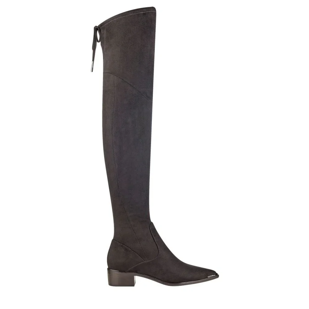 Marc Fisher Over-the-Knee Suede Boots in Charcoal